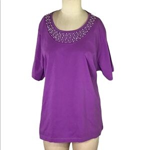 Adrian Delafield Embellished Top, Measurements In Description, EUC